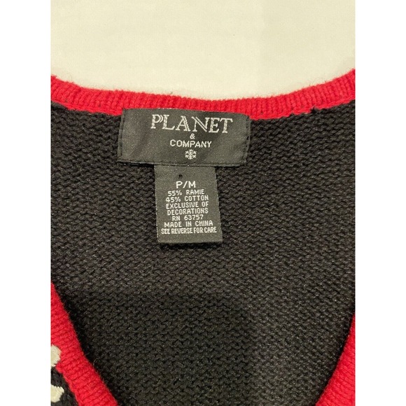 PLANET & COMPANY Embellished Christmas Vest Women’s PM Petite M Santa’s Sleigh - Picture 7 of 9